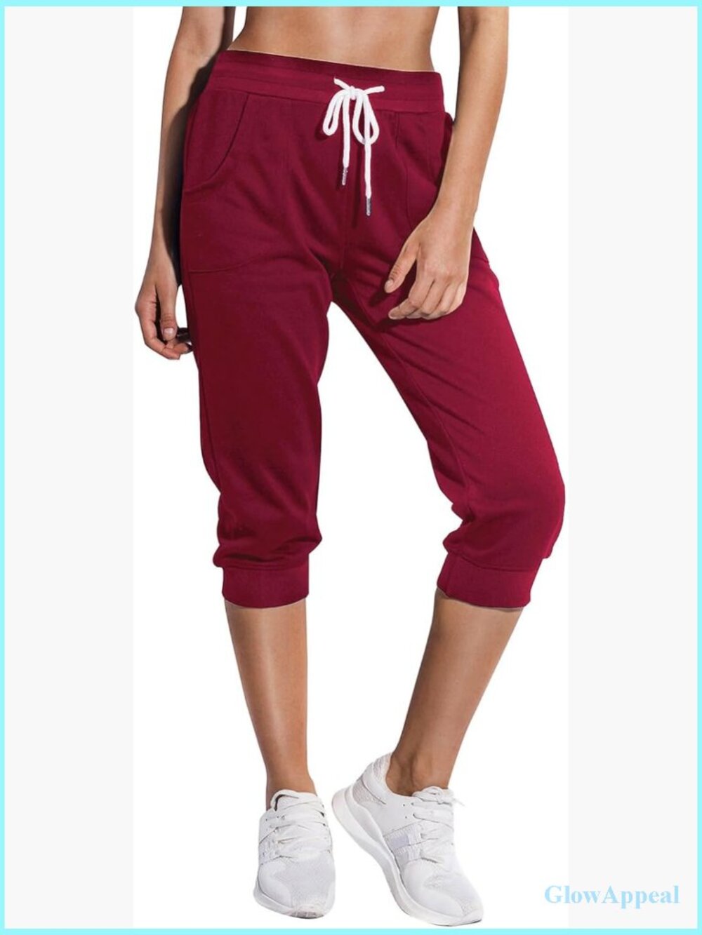 Women's Capri Sweatpants Cropped Jogger Lounge Loose Fit Drawstring with Pockets